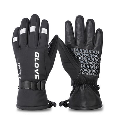 VAKARŲ DVIRAČIO Žiemos slidinėjimo pirštinės Snieglenčių pirštinės Sniego motociklo Pirštinės dviratininkams Neperšlampamos vėjui atsparios vandeniui atsparios sniegui Šiltos slidinėjimo pirštinės