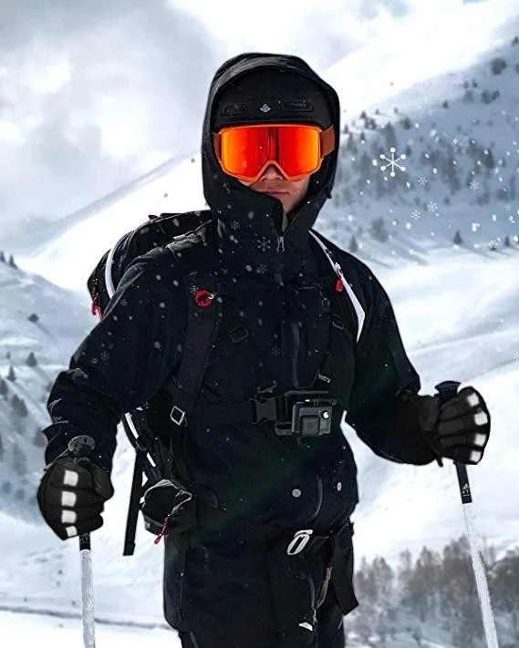 VAKARŲ DVIRAČIO Žiemos slidinėjimo pirštinės Snieglenčių pirštinės Sniego motociklo Pirštinės dviratininkams Neperšlampamos vėjui atsparios vandeniui atsparios sniegui Šiltos slidinėjimo pirštinės