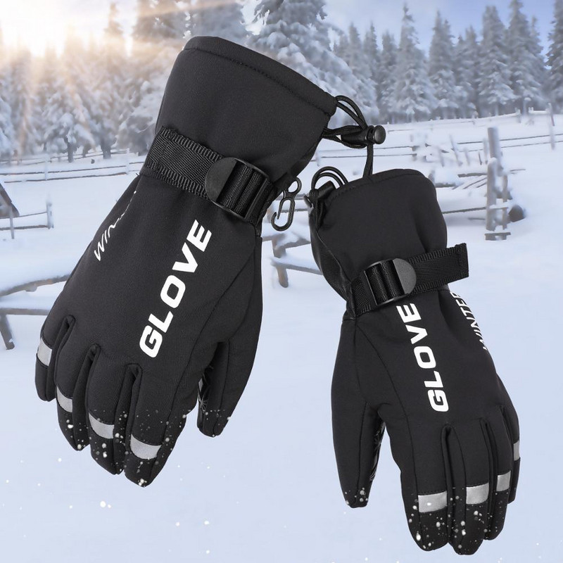VAKARŲ DVIRAČIO Žiemos slidinėjimo pirštinės Snieglenčių pirštinės Sniego motociklo Pirštinės dviratininkams Neperšlampamos vėjui atsparios vandeniui atsparios sniegui Šiltos slidinėjimo pirštinės