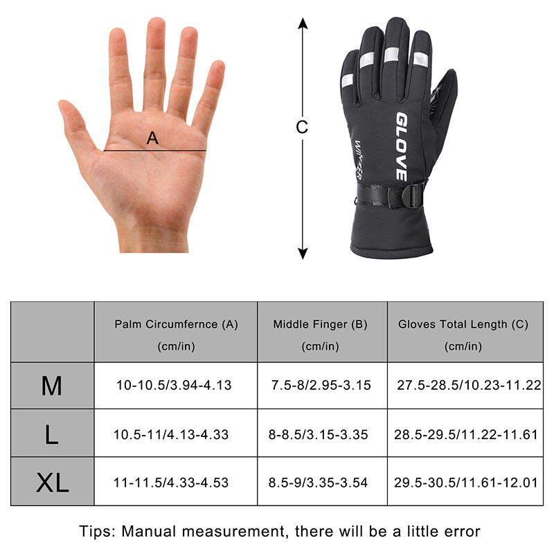 VAKARŲ DVIRAČIO Žiemos slidinėjimo pirštinės Snieglenčių pirštinės Sniego motociklo Pirštinės dviratininkams Neperšlampamos vėjui atsparios vandeniui atsparios sniegui Šiltos slidinėjimo pirštinės
