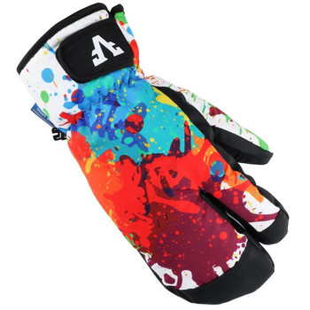 AS FISH Ски ръкавици за сноуборд с 3 пръста Водоустойчиви -30 Зимни Термални ветроустойчиви Ръкавици за ски снегомобил с драсканици