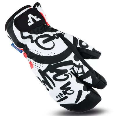 AS FISH Skijaške rukavice za snowboard s 3 prsta Vodootporne -30 Zimske toplinske otporne na vjetar Rukavice za skijanje na motornim sanjkama s otisnutim natpisom