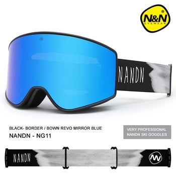 NANDN ски очила двойни слоеве UV400 против мъгла голяма ски маска очила ски сняг мъже жени сноуборд очила