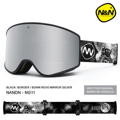 Lyžiarske okuliare NANDN s dvojitou vrstvou, UV400 ochrana proti zahmlievaniu, veľké lyžiarske masky, okuliare na lyžovanie, sneh, muži, ženy, snowboardové okuliare
