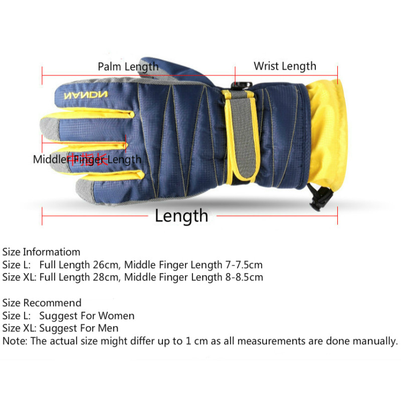 Lauko žiemos poros slidinėjimo pirštinės, moteriškos, atsparios vėjui storis, medvilninės pirštinės, vyriškos sportinės slidės, snieglenčių sportas, žygiai pėsčiomis, terminės pirštinės