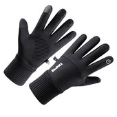 Muške zimske vodootporne biciklističke rukavice Sportovi na otvorenom Trčanje Motocikl Skijanje Zaslon osjetljiv na dodir Rukavice od flisa Neklizajuće Tople pune prste