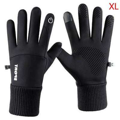 Muške zimske vodootporne biciklističke rukavice Sportovi na otvorenom Trčanje Motocikl Skijanje Zaslon osjetljiv na dodir Rukavice od flisa Neklizajuće Tople pune prste