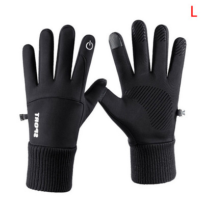 Muške zimske vodootporne biciklističke rukavice Sportovi na otvorenom Trčanje Motocikl Skijanje Zaslon osjetljiv na dodir Rukavice od flisa Neklizajuće Tople pune prste