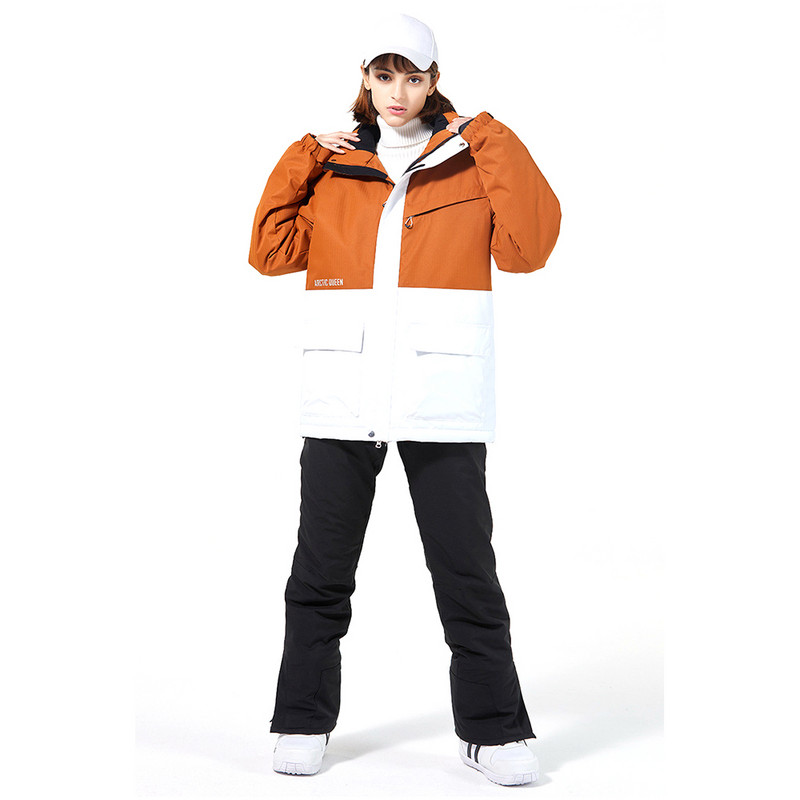 Skijaško odijelo Muško Žensko Crno-bijelo spajanje Zimska jakna za snijeg Topla otporna na vjetar zadebljane hlače za snowboard Vodootporno alpsko skijaško odijelo