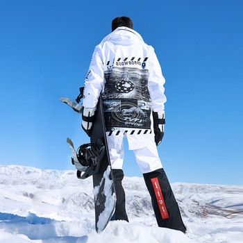 Στολή χιονιού Χειμερινή φόρμα για σκι υπερμεγέθη ανδρική γυναικεία ζεστή αντιανεμική αδιάβροχη μπουφάν σκι Αποσπώμενο παντελόνι σκι Σετ Snowboarding για σκι