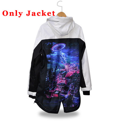 Sniego kostiumas žieminis negabaritinis slidinėjimo kostiumas vyrams moteriškas, šiltas, atsparus vėjui, vandeniui atsparus slidinėjimo striukė, nuimama slidinėjimo kelnės, slidinėjimo snieglenčių rinkinys