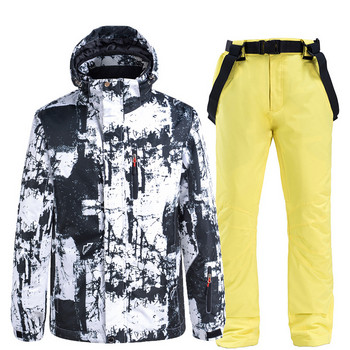 Нов горещ ски костюм мъжки жени зимни външни ветроустойчиви водоустойчиви комплекти панталони за термичен сняг мъжко ски яке за ски и сноуборд