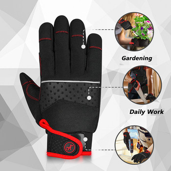 Работни ръкавици MOREOK за мъже/жени-[Укрепване на защитата на дланта] Ръкавици за помощни сензорни екрани Ръкавици за двор