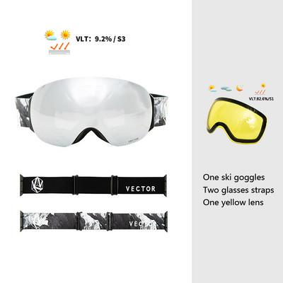 Keičiamas dirželis Dovana OTG Slidinėjimo snieglenčių akiniai Moteriški Vyriški Slidinėjimo akiniai Kaukė UV400 Sniego apsauga Akiniai suaugusiems Sferiniai