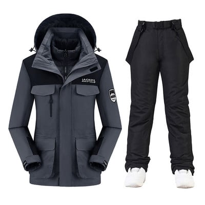 Skijaško odijelo Odijela za daskanje na snijegu Novo žensko, otporno na vjetar, vodootporno, tople deblje snježne hlače i jakna, skijaški komplet, zimski skijaški