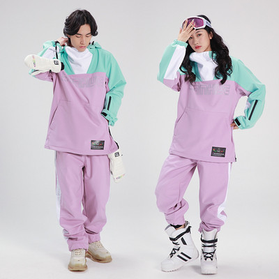 Moteriškas slidinėjimo kostiumas lauko sportui snieglenčių storinimas, vėjui atsparus vandeniui atsparus sniego kelnės, slidinėjimo rinkinys žieminiai drabužiai storinantys šilti vyriški