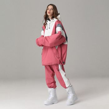 2022 Нов ски костюм Дамски мъжки топъл ветроустойчив водоустойчив якета за сноуборд Комплект панталони Женски снежни костюми Унисекс на открито