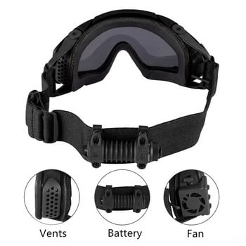 FMA Tactical SI-Балистични очила против замъгляване с вентилатор Противопрахови външни еърсофт пейнтбол защитни очила очила с 2 лещи