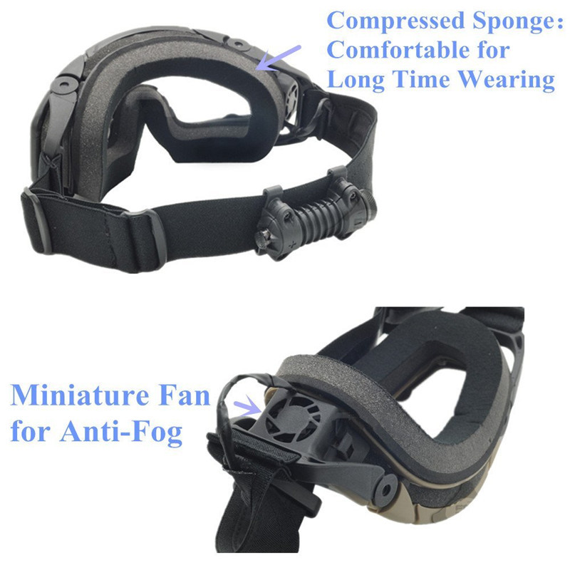 FMA Tactical SI-Balistiniai nuo rasojimo akiniai su ventiliatoriaus apsauga nuo dulkių lauko Airsoft dažasvydžio apsauginiai akiniai su 2 lęšiais