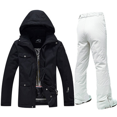 -30 laipsnių Slidinėjimo kostiumas Moteriškos žiemos moteriškos striukės ir kelnės Šiltos vandeniui atsparios moteriškos striukės Lauko snieglenčių slidinėjimo kempingo prekės ženklas