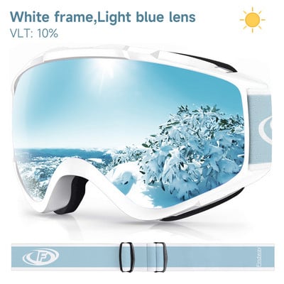 Findway skijaške naočale za odrasle dvoslojne leće skijaške naočale protiv magljenja 100% Anti-UV OTG dizajn i naočale za snijeg protiv magljenja za mlade