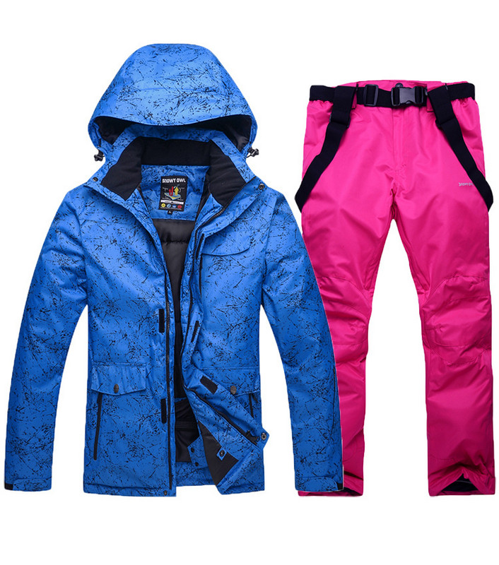 Naujas terminis žiemos slidinėjimo kostiumas vyrams nuo vėjo nepraleidžiantis slidinėjimo pūkinės striukės ir seilinukų kelnių komplektas vyriškas sniego kostiumas, snieglenčių kostiumas