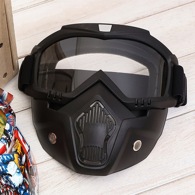 Vyrai Moterys Slidinėjimo snieglenčių kaukė Sniego motociklai Slidinėjimo akiniai nuo vėjo Motocross Apsauginiai akiniai Apsauginiai akiniai su burnos filtru