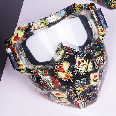 Vyrai Moterys Slidinėjimo snieglenčių kaukė Sniego motociklai Slidinėjimo akiniai nuo vėjo Motocross Apsauginiai akiniai Apsauginiai akiniai su burnos filtru