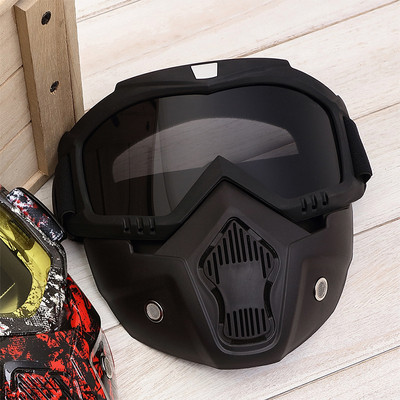 Vyrai Moterys Slidinėjimo snieglenčių kaukė Sniego motociklai Slidinėjimo akiniai nuo vėjo Motocross Apsauginiai akiniai Apsauginiai akiniai su burnos filtru