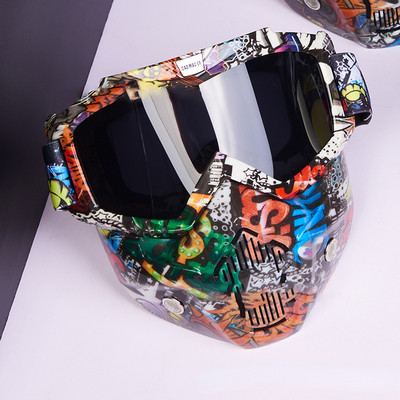 Vyrai Moterys Slidinėjimo snieglenčių kaukė Sniego motociklai Slidinėjimo akiniai nuo vėjo Motocross Apsauginiai akiniai Apsauginiai akiniai su burnos filtru