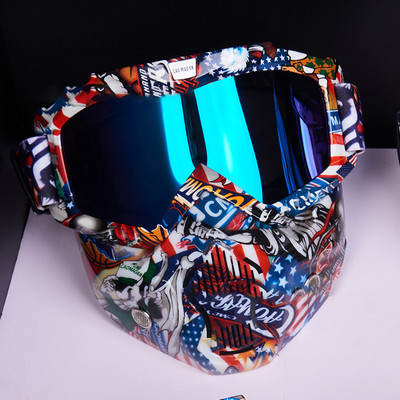 Vyrai Moterys Slidinėjimo snieglenčių kaukė Sniego motociklai Slidinėjimo akiniai nuo vėjo Motocross Apsauginiai akiniai Apsauginiai akiniai su burnos filtru