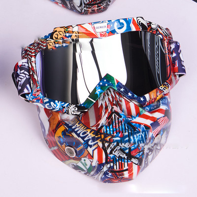 Vyrai Moterys Slidinėjimo snieglenčių kaukė Sniego motociklai Slidinėjimo akiniai nuo vėjo Motocross Apsauginiai akiniai Apsauginiai akiniai su burnos filtru