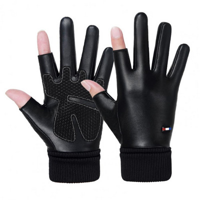 1 pora motociklininkų pirštinių Dirbtinės odos dviratininkams skirtos pirštinės, atsparios vandeniui, rankų apsauga rudens žiema vyrams, moteriškos sportinės dviratininkų pirštinės