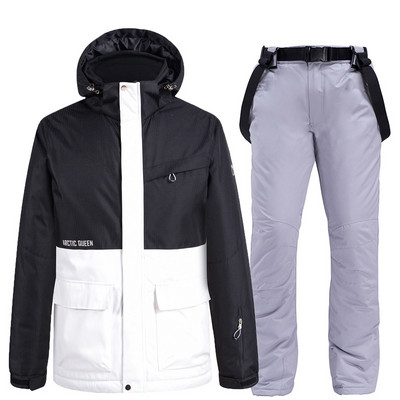 Noile costume de snowboard pentru bărbați și femei, cupluri rezistente la vânt, impermeabile și îngroșate la căldură, costum coreean cu pantaloni de schi