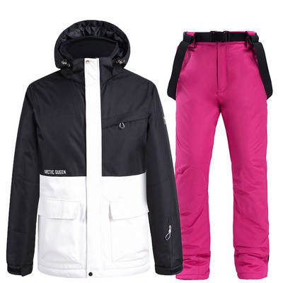 Noile costume de snowboard pentru bărbați și femei, cupluri rezistente la vânt, impermeabile și îngroșate la căldură, costum coreean cu pantaloni de schi