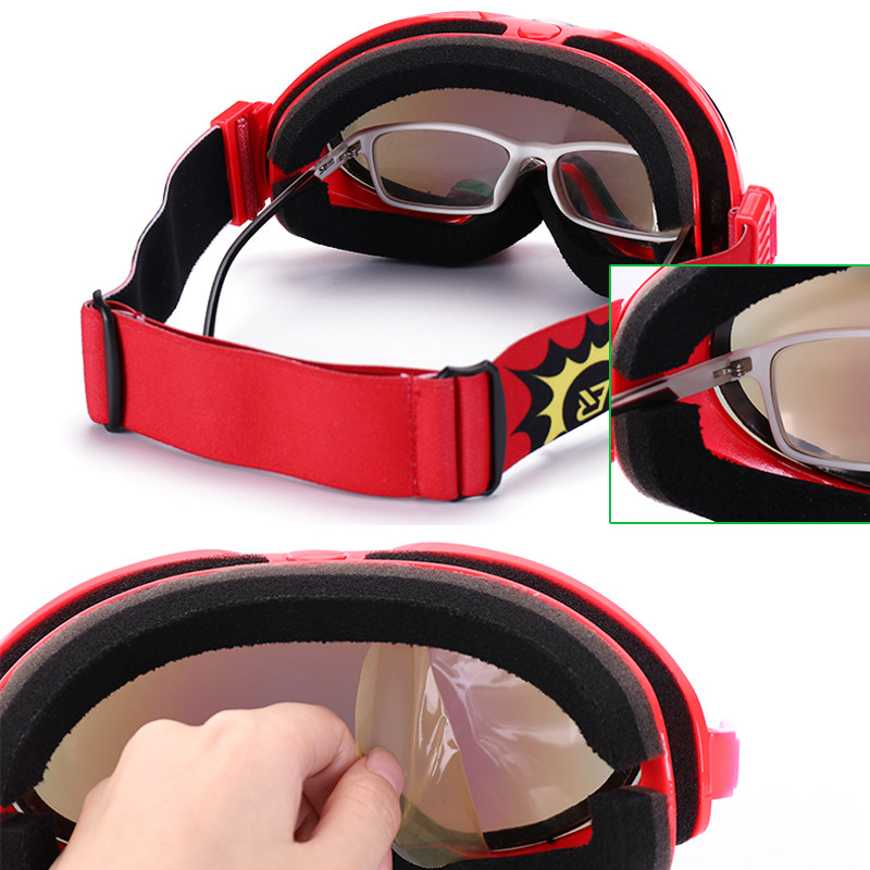 ROCKBROS Anti-Fog slidinėjimo akiniai Dviejų sluoksnių slidinėjimo akiniai UV400 snieglenčių akiniai PC objektyvas Didelė kaukė slidinėjimo vyrams Moteriški akiniai vaikams