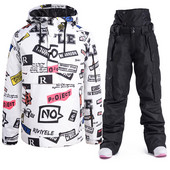 Naujas žiemos šiltas slidinėjimo džemperio komplektas Vyriškas Moteriškas Slidinėjimo Kostiumas Neperšlampamas Neperšlampamas striukė ir Kelnės Slidinėjimo snieglenčių kostiumai Unisex