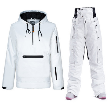 Νέο χειμωνιάτικο σετ κουκούλα για ζεστό σκι ανδρικές γυναικείες φόρμα σκι αντιανεμικό αδιάβροχο μπουφάν και παντελόνι για σκι Σνόουμπορντ Κοστούμια Unisex