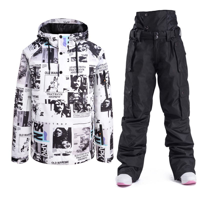 Naujas žiemos šiltas slidinėjimo džemperio komplektas Vyriškas Moteriškas Slidinėjimo Kostiumas Neperšlampamas Neperšlampamas striukė ir Kelnės Slidinėjimo snieglenčių kostiumai Unisex
