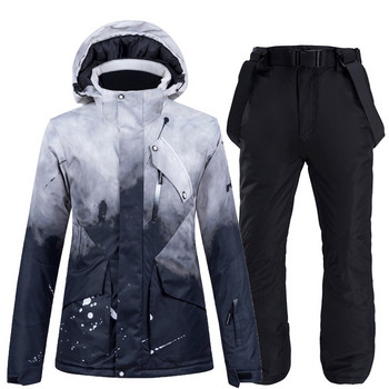Мъжки, дамски ски костюми, комплекти зимни ски костюми, дрехи за сноуборд, водоустойчиво ветроустойчиво ски яке и презрамка, размер на панталон за сняг XXXL