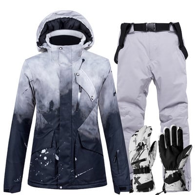 Férfi Női Síruhák Téli Síruha Szettek Snowboard Ruhák Vízálló Szélálló Síkabát és Szíj Hónadrág Méret XXXL