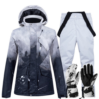 Férfi Női Síruhák Téli Síruha Szettek Snowboard Ruhák Vízálló Szélálló Síkabát és Szíj Hónadrág Méret XXXL