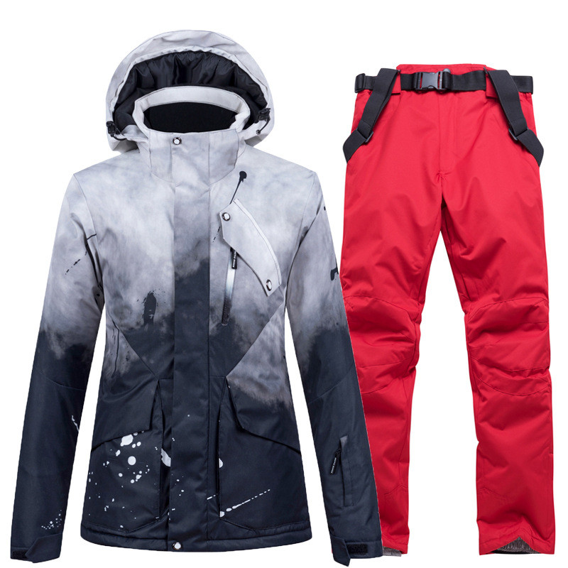 Férfi Női Síruhák Téli Síruha Szettek Snowboard Ruhák Vízálló Szélálló Síkabát és Szíj Hónadrág Méret XXXL