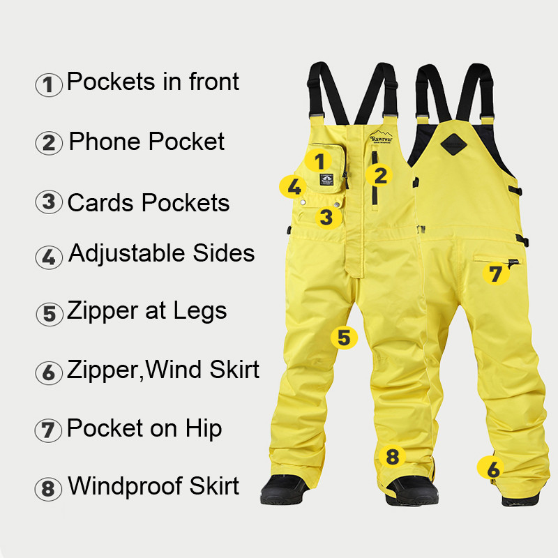 Sniego kelnės Vyrai Moteriški Slidinėjimo Seilinukai Žieminiai Slidinėjimo Kelnės Neperšlampami Vėjui Moteriški Slidinėjimo Kombinezonai Kombinezonai Snieglenčių kelnės Vyriški mamelucai