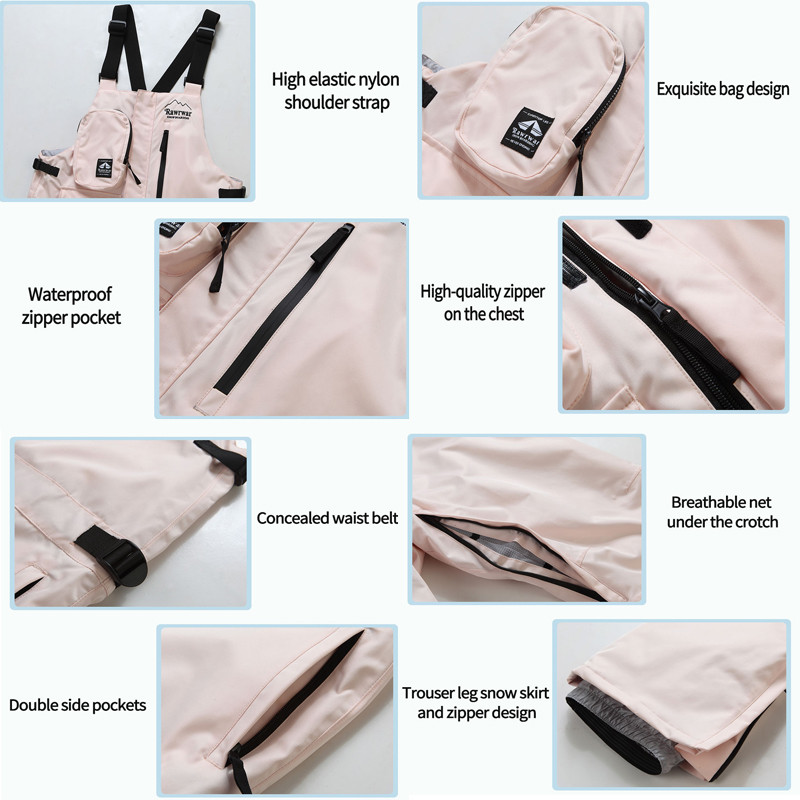 Sniego kelnės Vyrai Moteriški Slidinėjimo Seilinukai Žieminiai Slidinėjimo Kelnės Neperšlampami Vėjui Moteriški Slidinėjimo Kombinezonai Kombinezonai Snieglenčių kelnės Vyriški mamelucai
