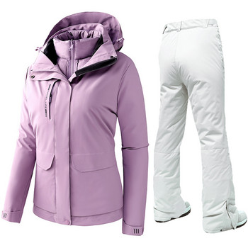 Χειμερινή στολή για σκι Γυναικεία μπουφάν και παντελόνι για σκι Super Warm Υψηλής ποιότητας αδιάβροχο ζεστό σκι και Snowboard Down Παλτό Παντελόνι χιονιού