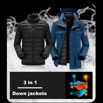 Ανδρικά κοστούμια σνόουμπορντ Νέα αντιανεμικά αδιάβροχα παντελόνια χιονιού ζεστά χοντρά και πουπουλένια ρούχα για σκι Σετ χειμερινά ανδρικά κοστούμια για σκι