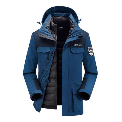 Vyriški snieglenčių kostiumai Nauji vėjui nepralaidūs vandeniui šilti stori sniego kelnės ir pūkinė striukė Slidinėjimo drabužių komplektas Žieminiai slidinėjimo kostiumai Vyriški prekių ženklai