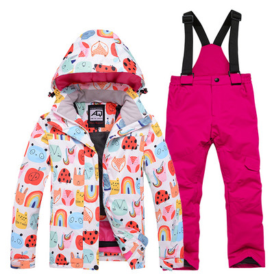 Nauji vaikiški slidinėjimo kostiumai vaikams prekių ženklai neperšlampami vandeniui šilti vaikų sniego rinkiniai žiemos slidinėjimo ir snieglenčių striukėms kelnės