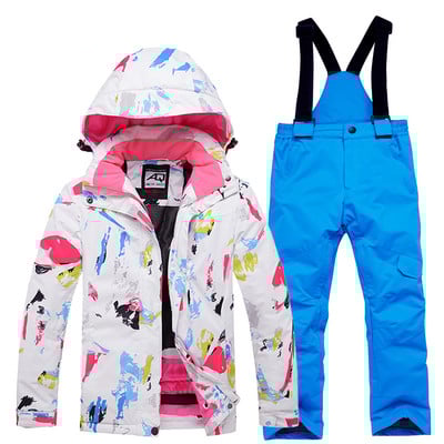 Nauji vaikiški slidinėjimo kostiumai vaikams prekių ženklai neperšlampami vandeniui šilti vaikų sniego rinkiniai žiemos slidinėjimo ir snieglenčių striukėms kelnės